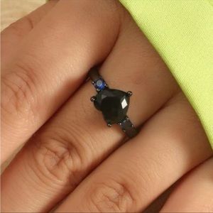 Black Heart Stone Ring